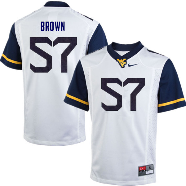 Men #57 Michael Brown West Virginia Mountaineers College Football Jerseys Sale-White